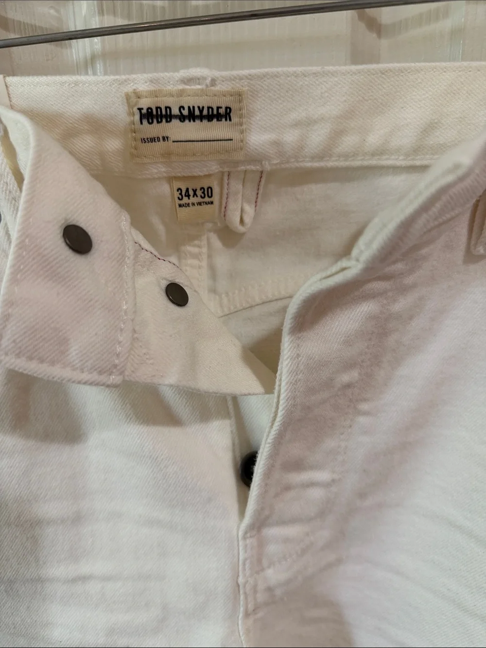 Todd Snyder Off-White Straight Fit Leg Jeans Sz 34/30.  Box55